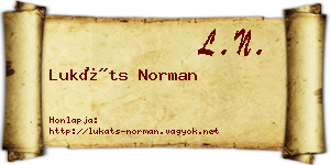 Lukáts Norman névjegykártya